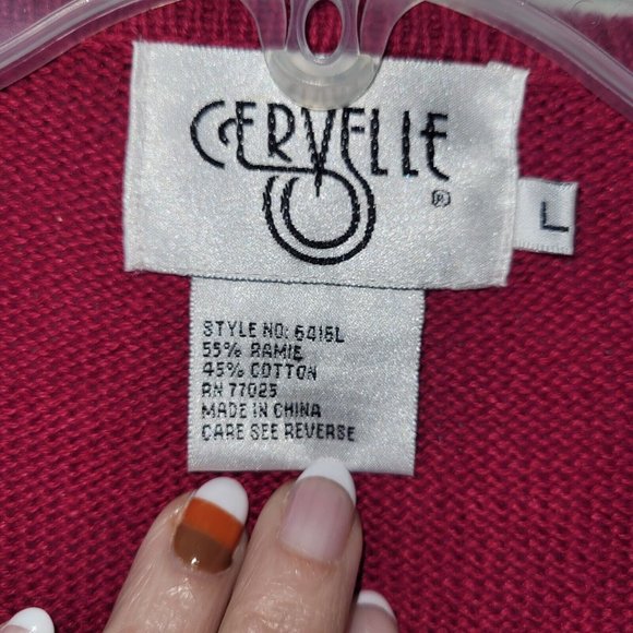 Cervelle Sweater Women L Vintage Beaded Embroidered Cardigan Removable Pads Pink - Picture 5 of 11